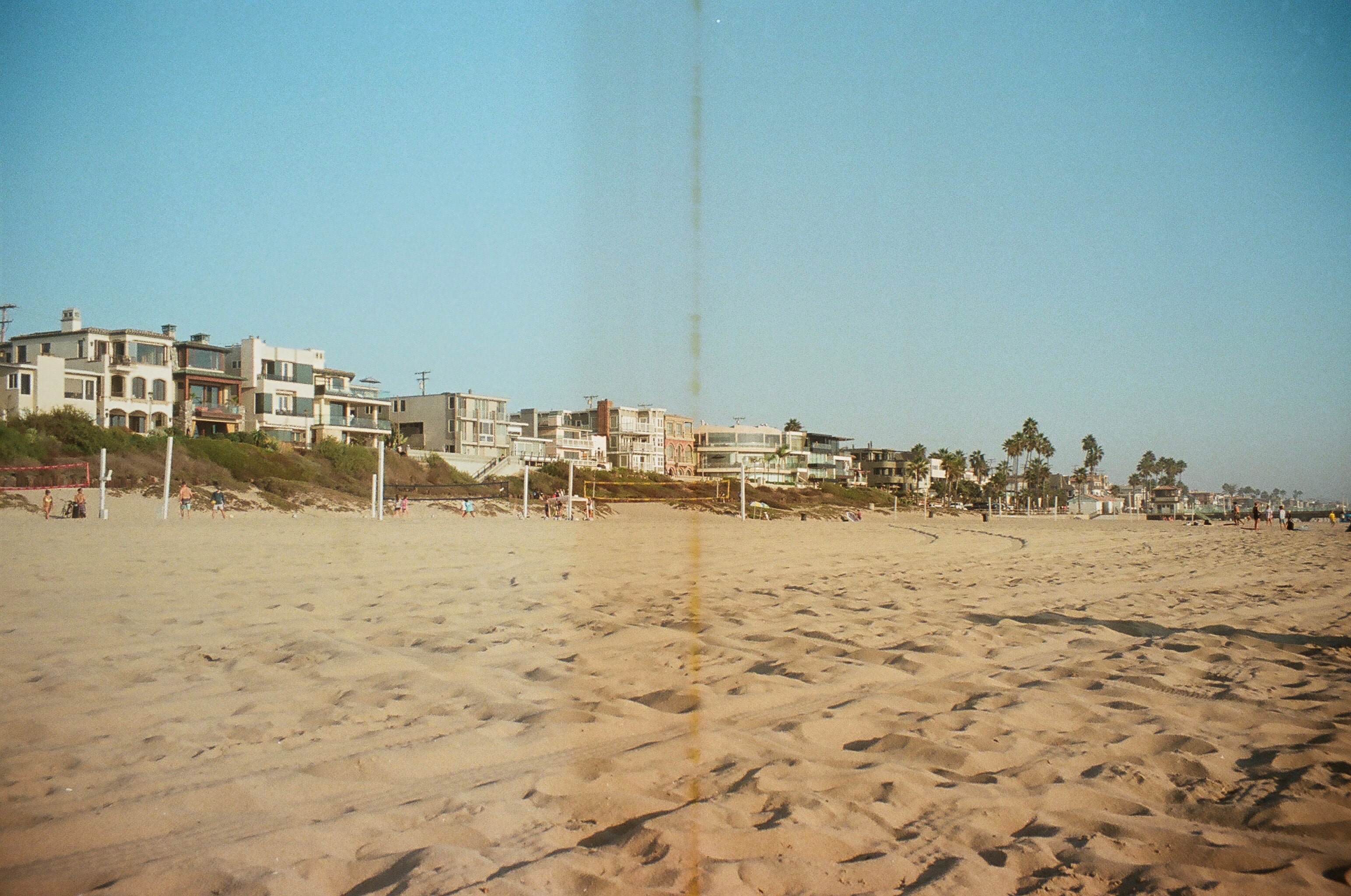 Houses and sand at the beach